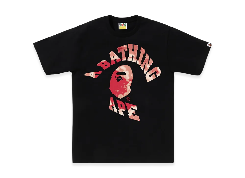 A BATHING APE Tie Dye Twist College Tee "Black"