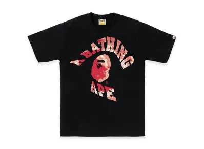 A BATHING APE Tie Dye Twist College Tee "Black"