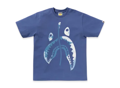 A BATHING APE Tie Dye Twist Shark Tee "Navy"