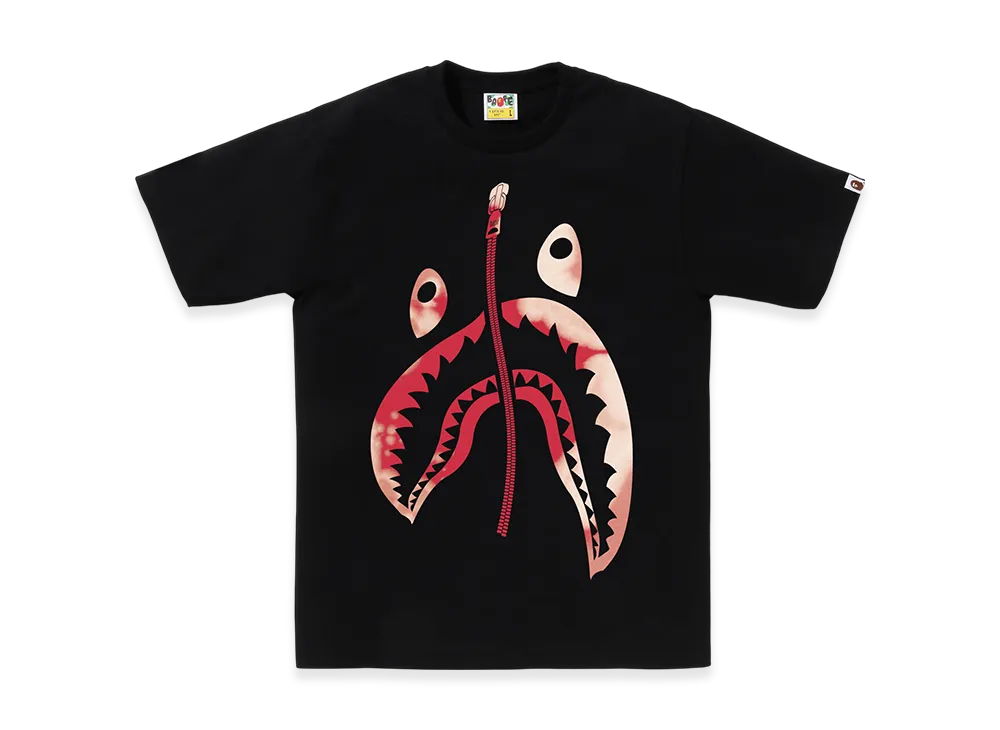A BATHING APE Tie Dye Twist Shark Tee "Black"