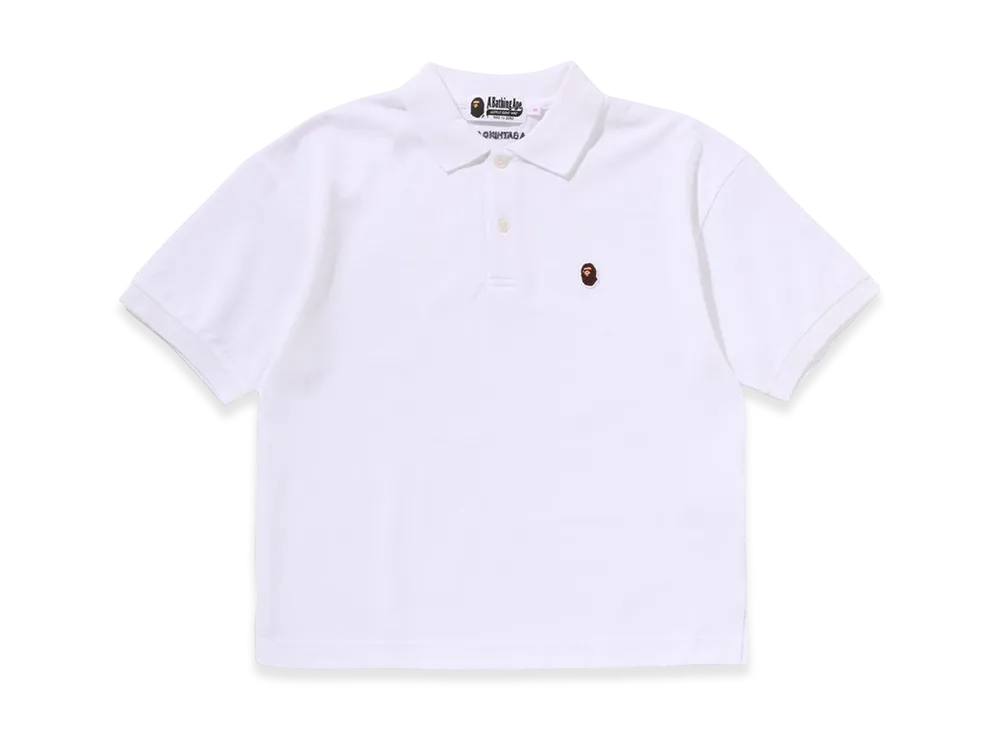 A BATHING APE One Point Wide Polo Shirt "White"