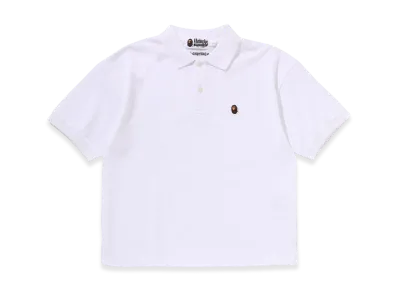 A BATHING APE One Point Wide Polo Shirt "White"