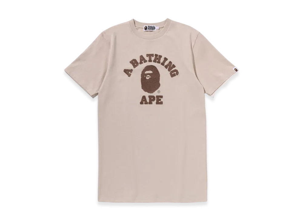 A BATHING APE Embroidery College Tee Dress "Beige"