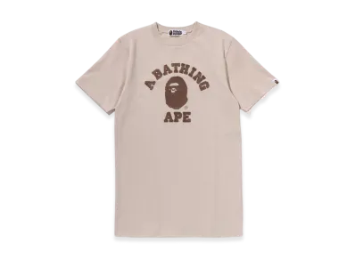 A BATHING APE Embroidery College Tee Dress "Beige"