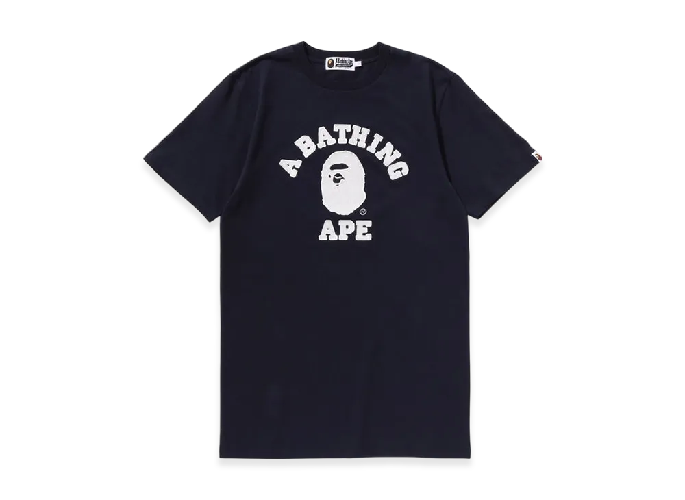 A BATHING APE Embroidery College Tee Dress "Black"