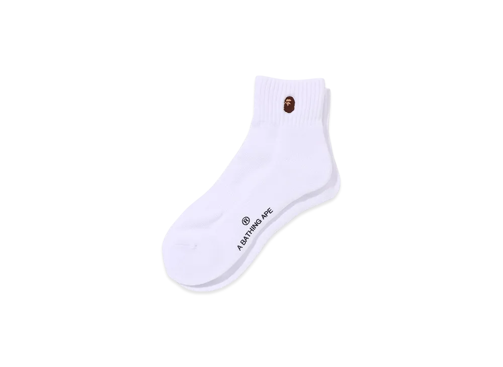 A BATHING APE One Point Ankle Socks "White"