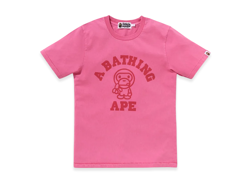 A BATHING APE Overdye Milo College Tee "Pink"