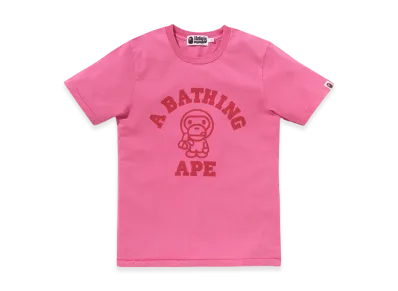 A BATHING APE Overdye Milo College Tee "Pink"
