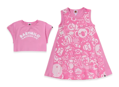 A BATHING APE Milo All Safari Tee & Dress Set "Pink"
