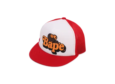 A BATHING APE Milo On Bape Mesh Cap "Red"