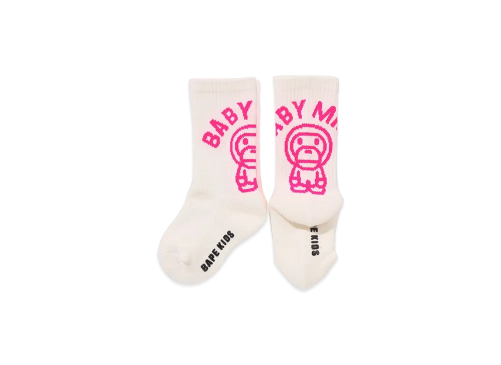 A BATHING APE Baby Milo Rib Socks "White"