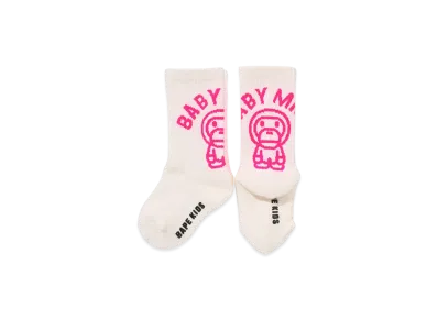 A BATHING APE Baby Milo Rib Socks "White"