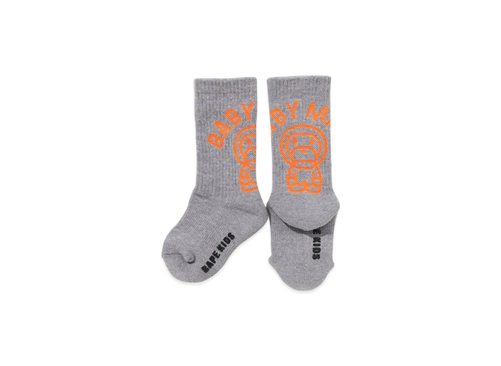 A BATHING APE Baby Milo Rib Socks "Gray"