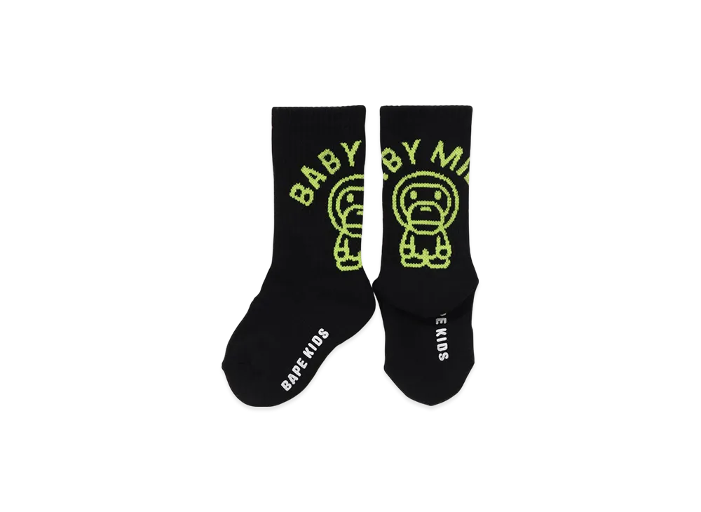 A BATHING APE Baby Milo Rib Socks "Black"