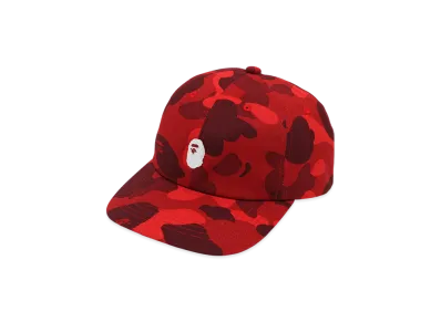 A BATHING APE Color Camo Head One Point Panel Cap Special Preorder "Red"