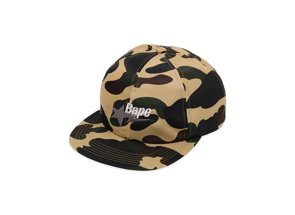 A BATHING APE 1ST Camo Bape Sta Logo Nylon Cap "Yellow"