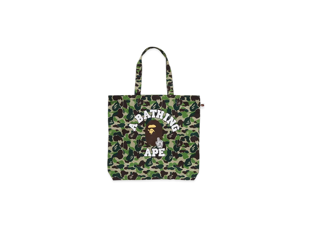 A BATHING APE Bape Camo Go Ape Pointer College Tote Bag "Green"