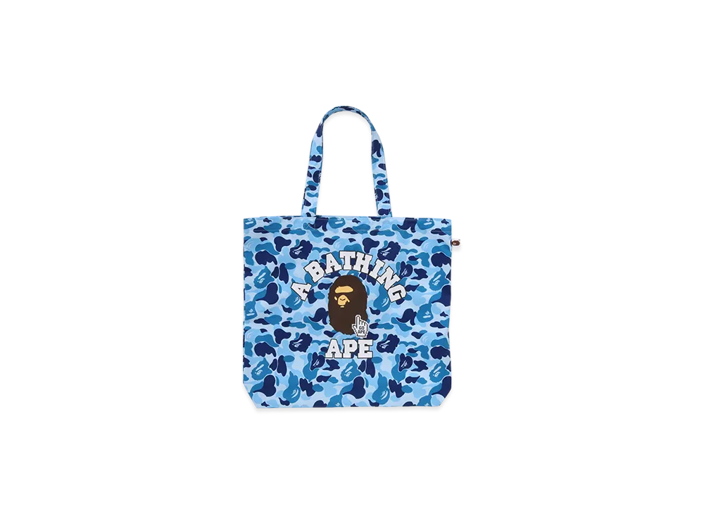 A BATHING APE Bape Camo Go Ape Pointer College Tote Bag "Blue"