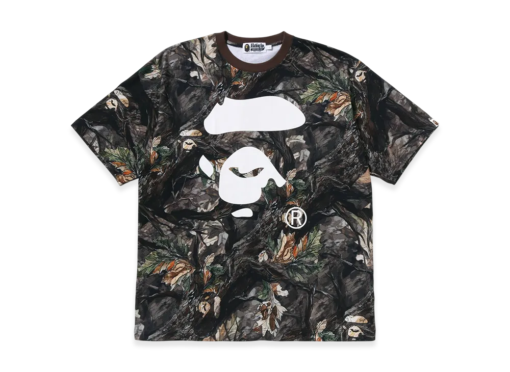 A BATHING APE Tree Edge Camo Ape Face Relaxed Fit Tee "Brown"