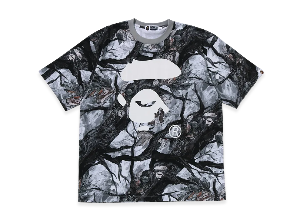 A BATHING APE Tree Edge Camo Ape Face Relaxed Fit Tee "White"