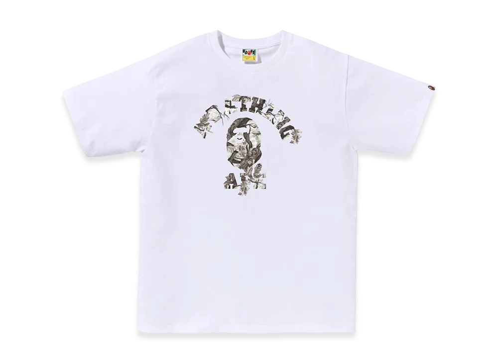 A BATHING APE Tree Edge Camo College Tee "White/White"