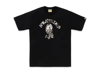A BATHING APE Tree Edge Camo College Tee "Black/White"