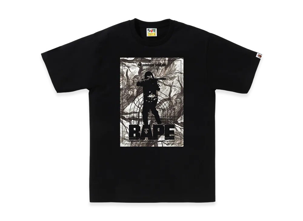 A BATHING APE Tree Edge Camo Hunting Tee "Black"