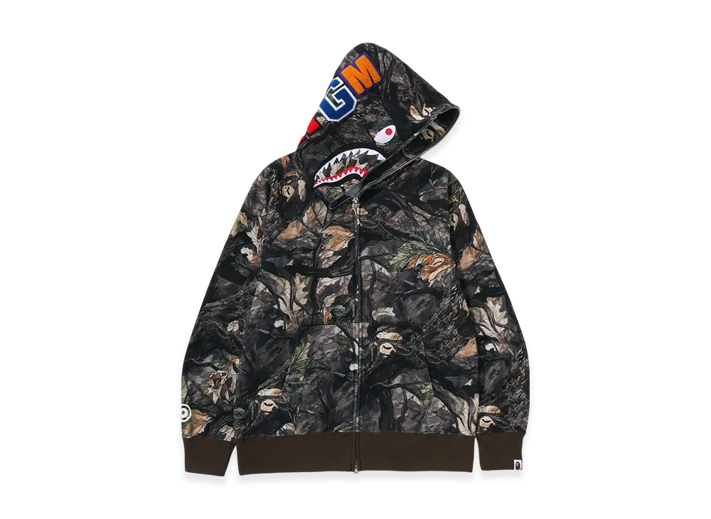 A BATHING APE Tree Edge Camo Shark Full Zip Hoodie "Brown"