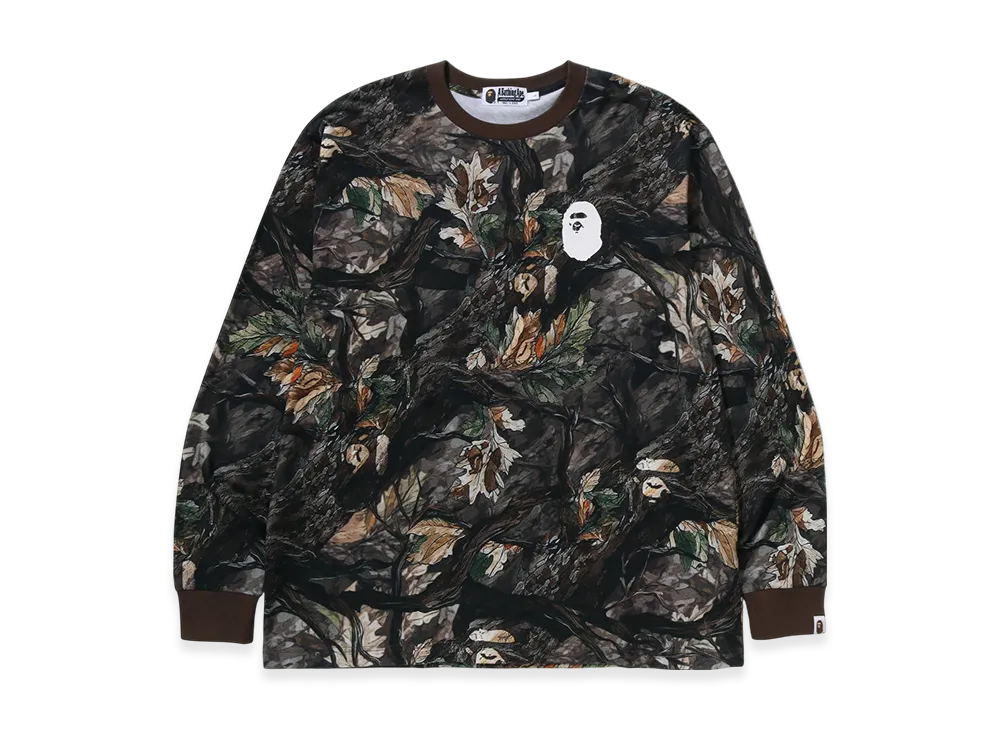 A BATHING APE Tree Edge Camo Relaxed Fit Ls Tee "Brown"