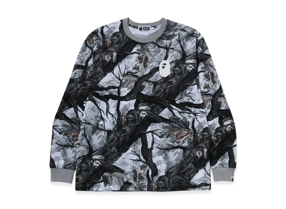 A BATHING APE Tree Edge Camo Relaxed Fit Ls Tee "White"