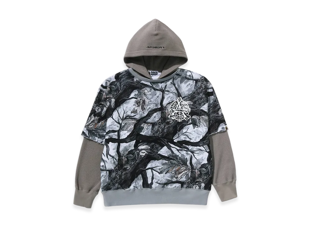 A BATHING APE Tree Edge Camo Layered Pullover Hoodie "White"