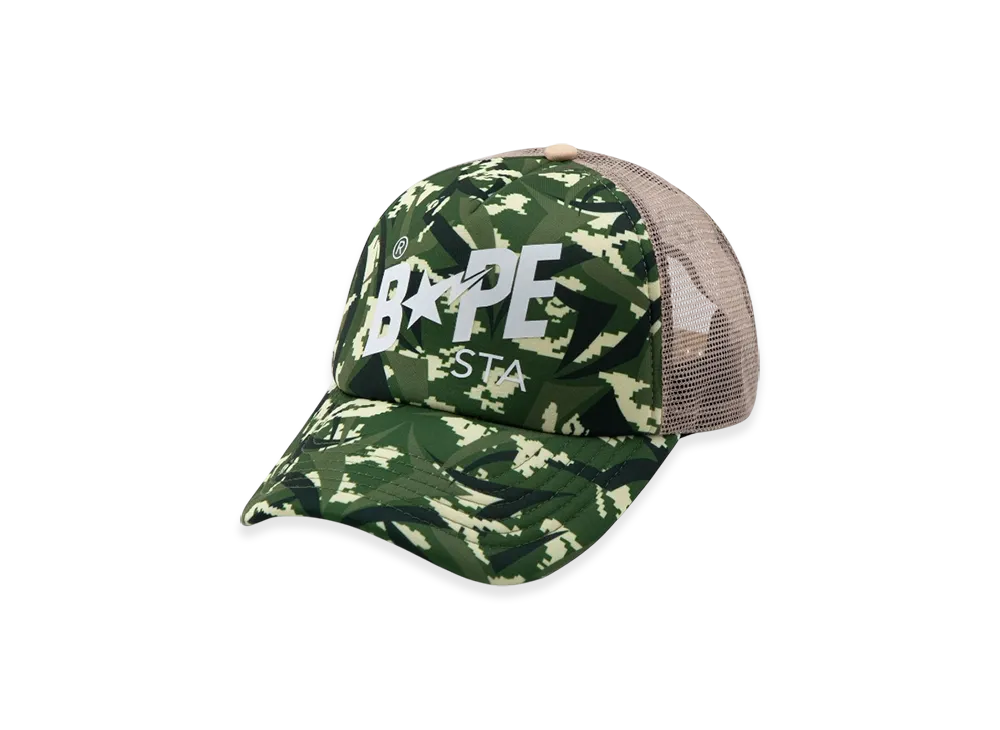 A BATHING APE x CLOT Egra Camo Trucker Cap "Green"
