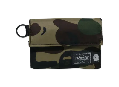 A BATHING APE x PORTER 1st Camo Wallet "Green"