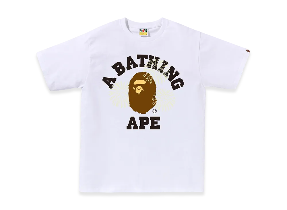 A BATHING APE Firework College Tee "White"