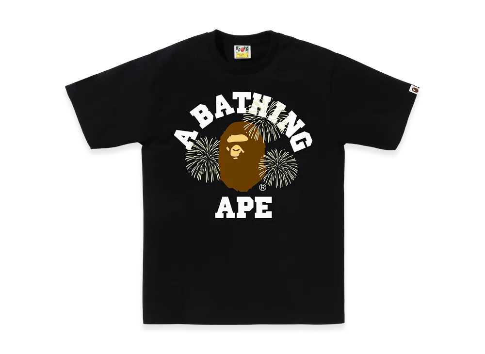 A BATHING APE Firework College Tee "Black"