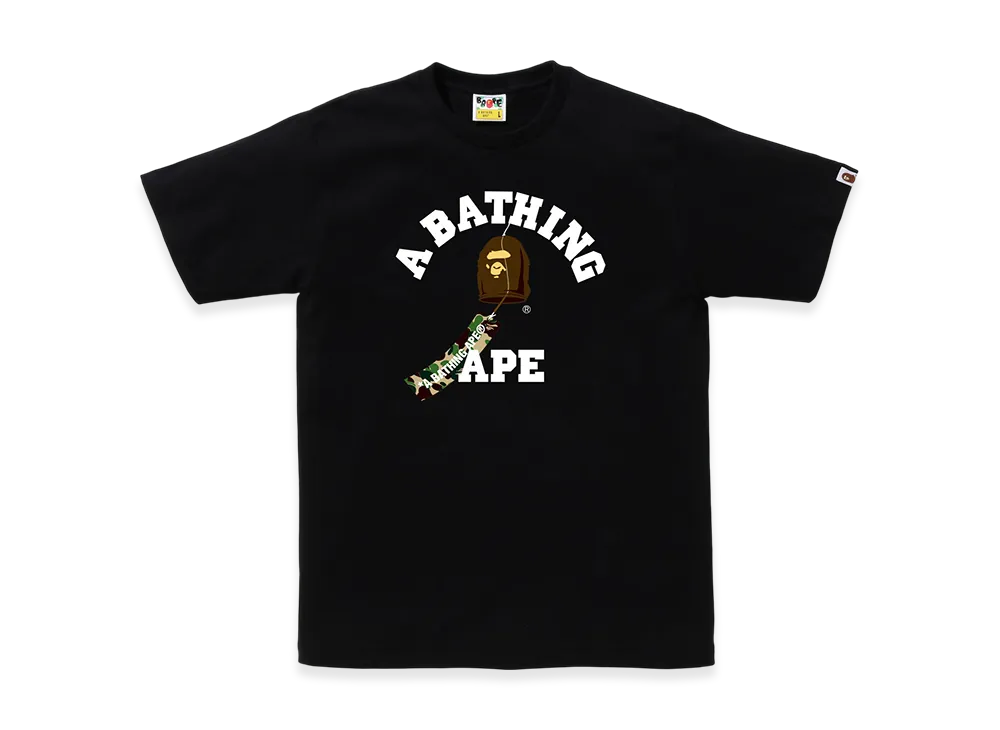 A BATHING APE Japanese Wind Chimes College Tee "Black"