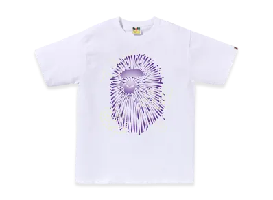 A BATHING APE Firework Ape Head Tee #1 "White"