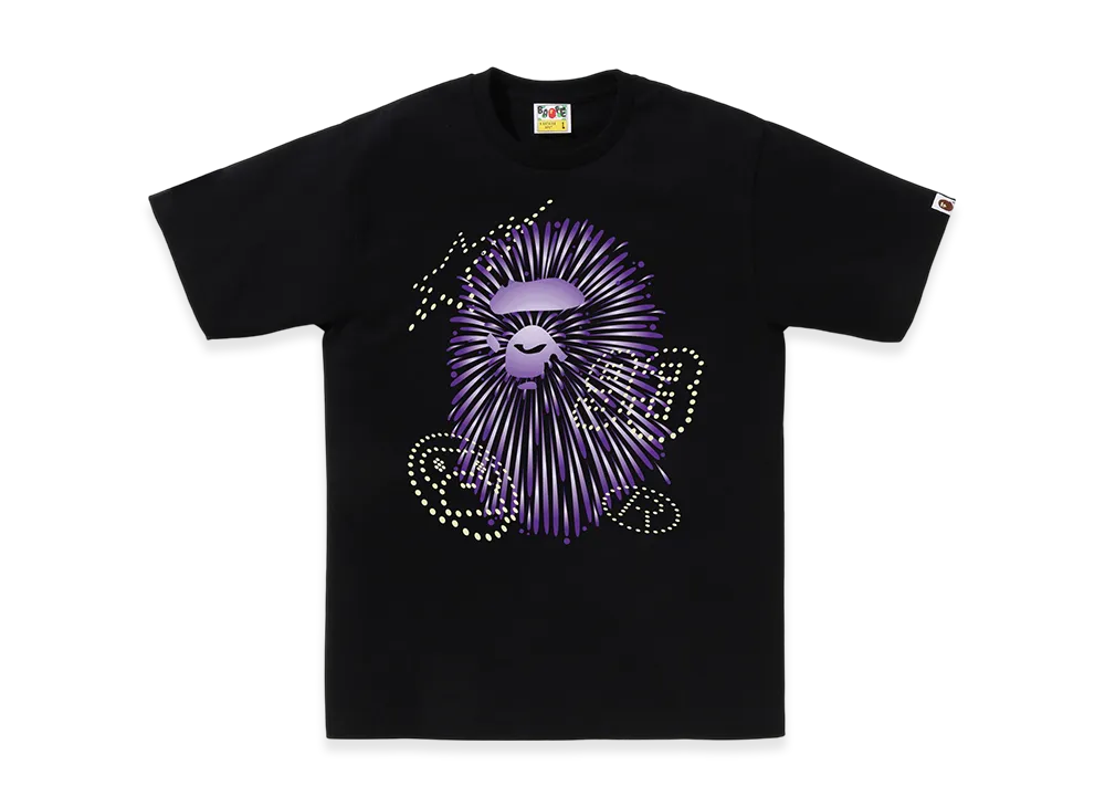 A BATHING APE Firework Ape Head Tee #1 "Black"