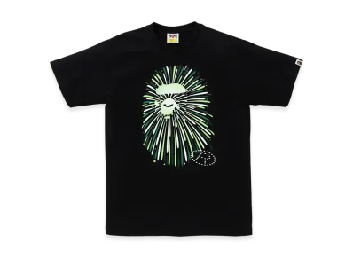 A BATHING APE Ape Head Firework Tee #1 "Black/Green"