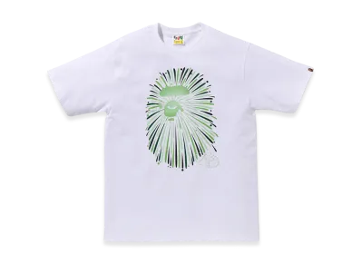 A BATHING APE Ape Head Firework Tee #1 "White/Green"