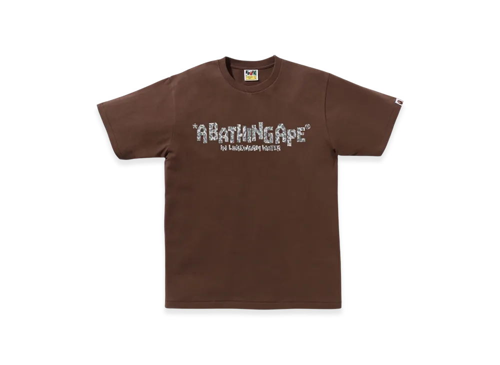 A BATHING APE Wild Leopard Pattern Primitive Logo Tee "Brown"