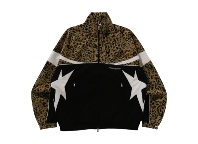 A BATHING APE Wild Leopard Pattern Relaxed Fit Track Jacket "Black"
