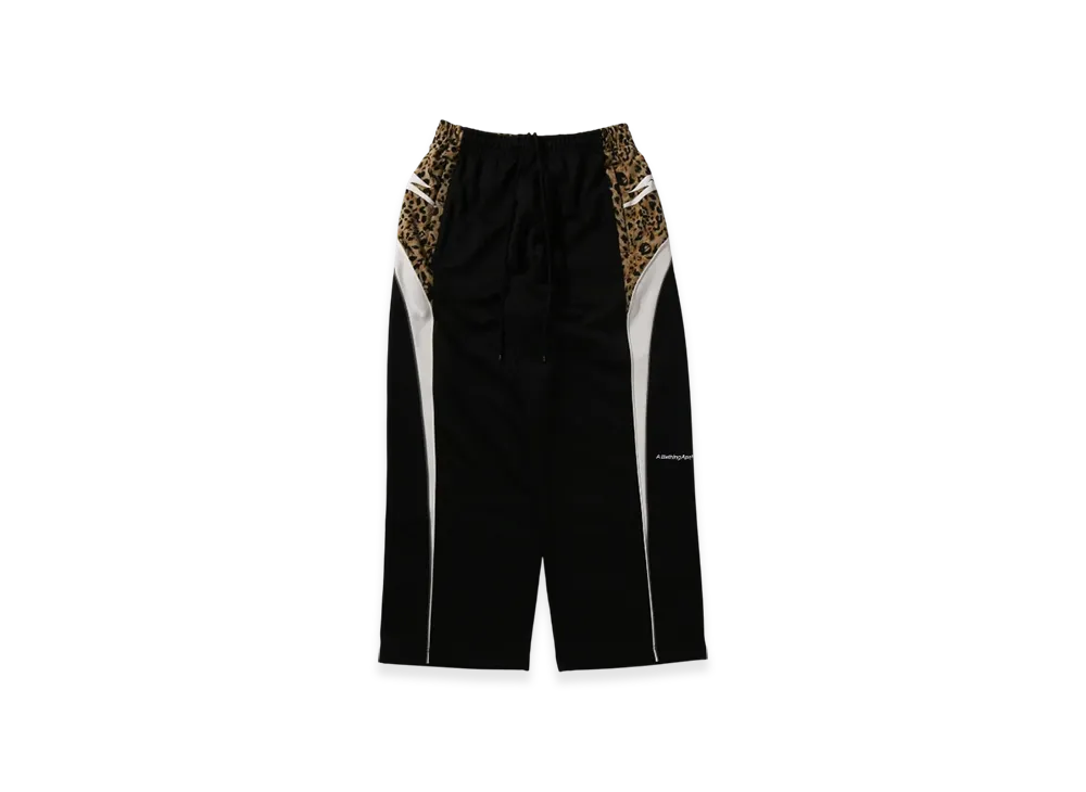 A BATHING APE Wild Leopard Pattern Oversized Fit Track Pants "Black"