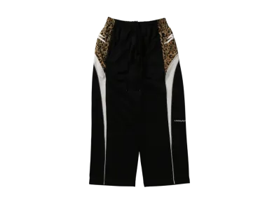 A BATHING APE Wild Leopard Pattern Oversized Fit Track Pants "Black"