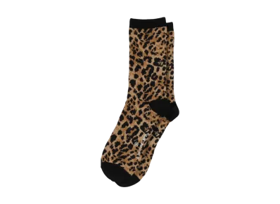 A BATHING APE Wild Leopard Pattern Socks "Beige"