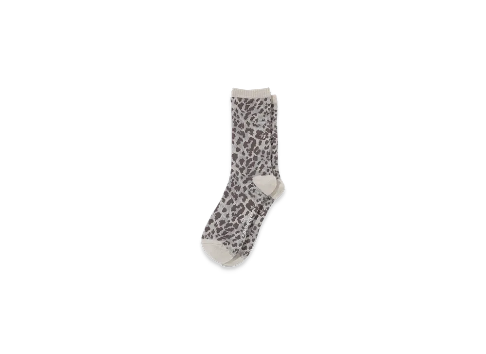 A BATHING APE Wild Leopard Pattern Socks "Grey"