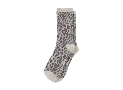 A BATHING APE Wild Leopard Pattern Socks "Grey"