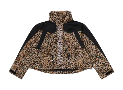 A BATHING APE Wild Leopard Pattern Cropped Snowboard Jacket "Beige"