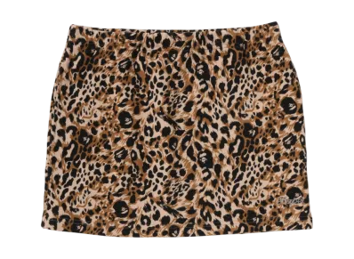 A BATHING APE Wild Leopard Pattern Sweat Skirt "Beige"