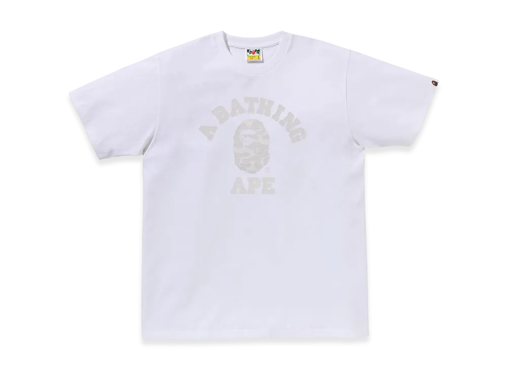 A BATHING APE Umeda Solid Camo College Tee "White"